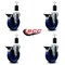 Service Caster 5'' Solid Poly Swivel 1-1/2'' Expanding Stem Caster Set with Brake, 4PK SCC-EX20S514-SPUS-PLB-112-4 - alternate 4